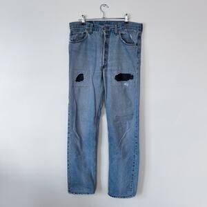 levi's 501 lightwash sashiko made in usa straight jeans 32